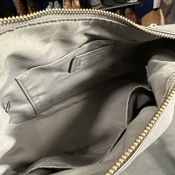 Coach F76697 Jes Colorblock Hobo Heather Gray/Black Pebbled Leather Shoulder Bag - Picture 7 of 12